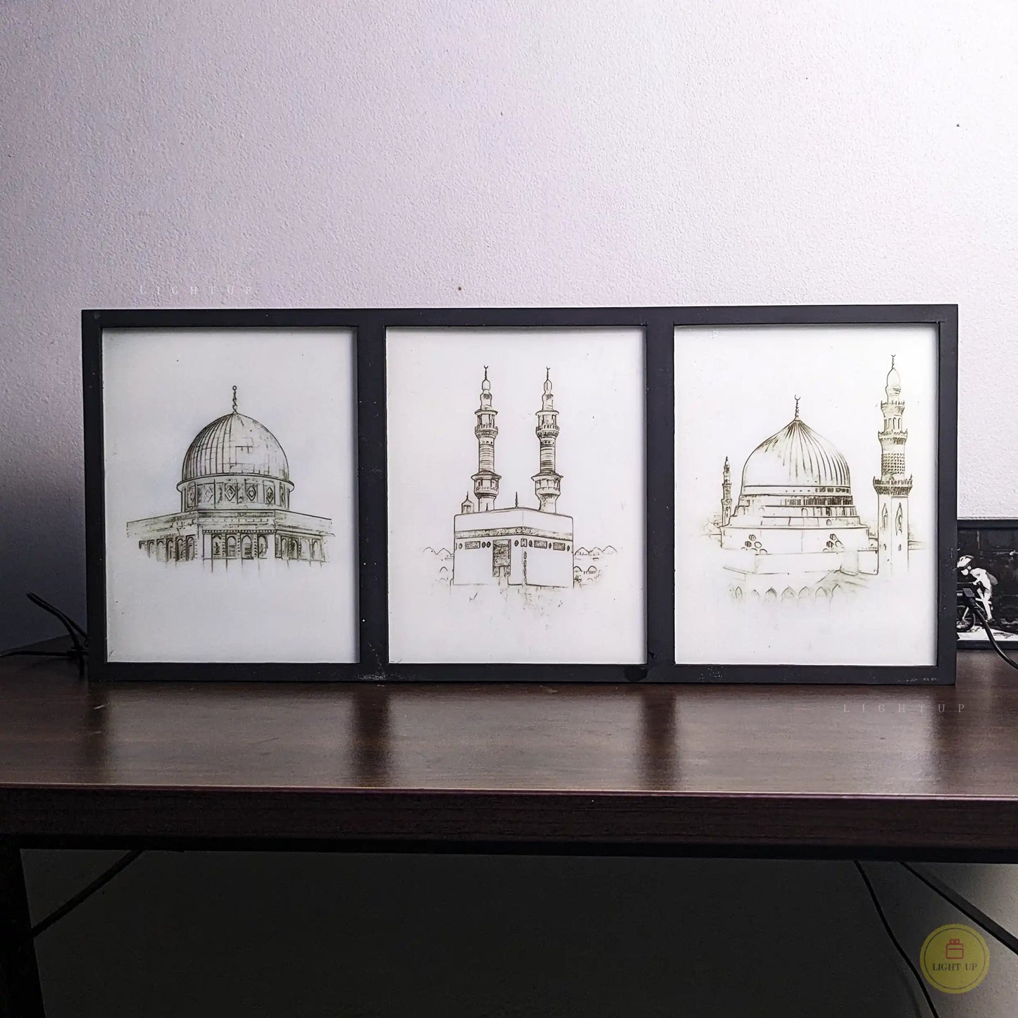 Peaceful Kaaba, Nabawi, Aqsa Humongous Lightbox | Islamic
