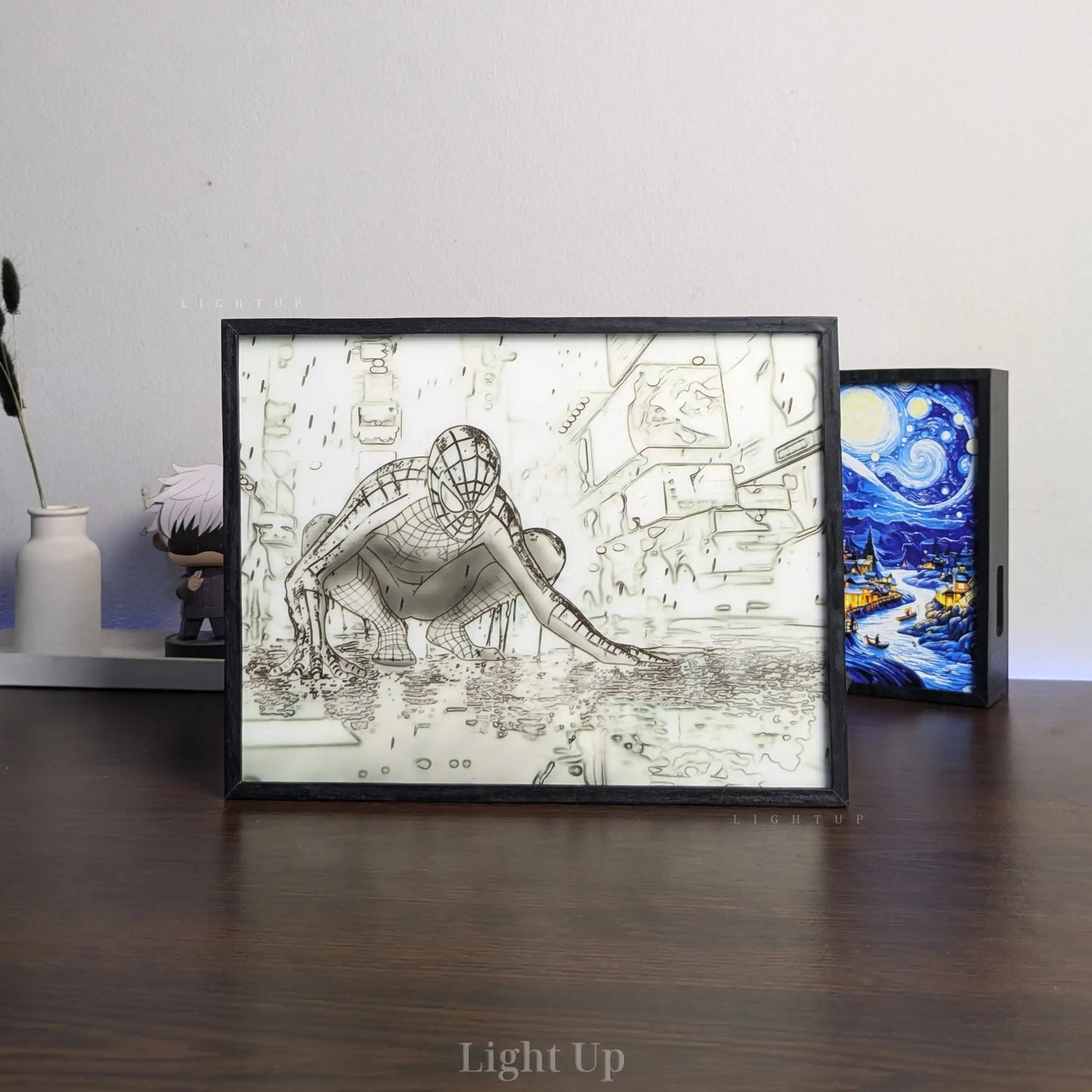 Spiderman: Rainy City Nightscape Transformation Lightbox | Marvel