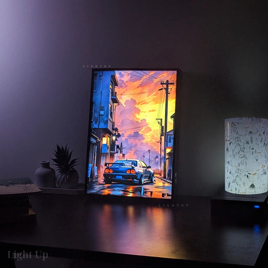 Nissan Skyline GT-R R34 Sunset poster Display box | Car