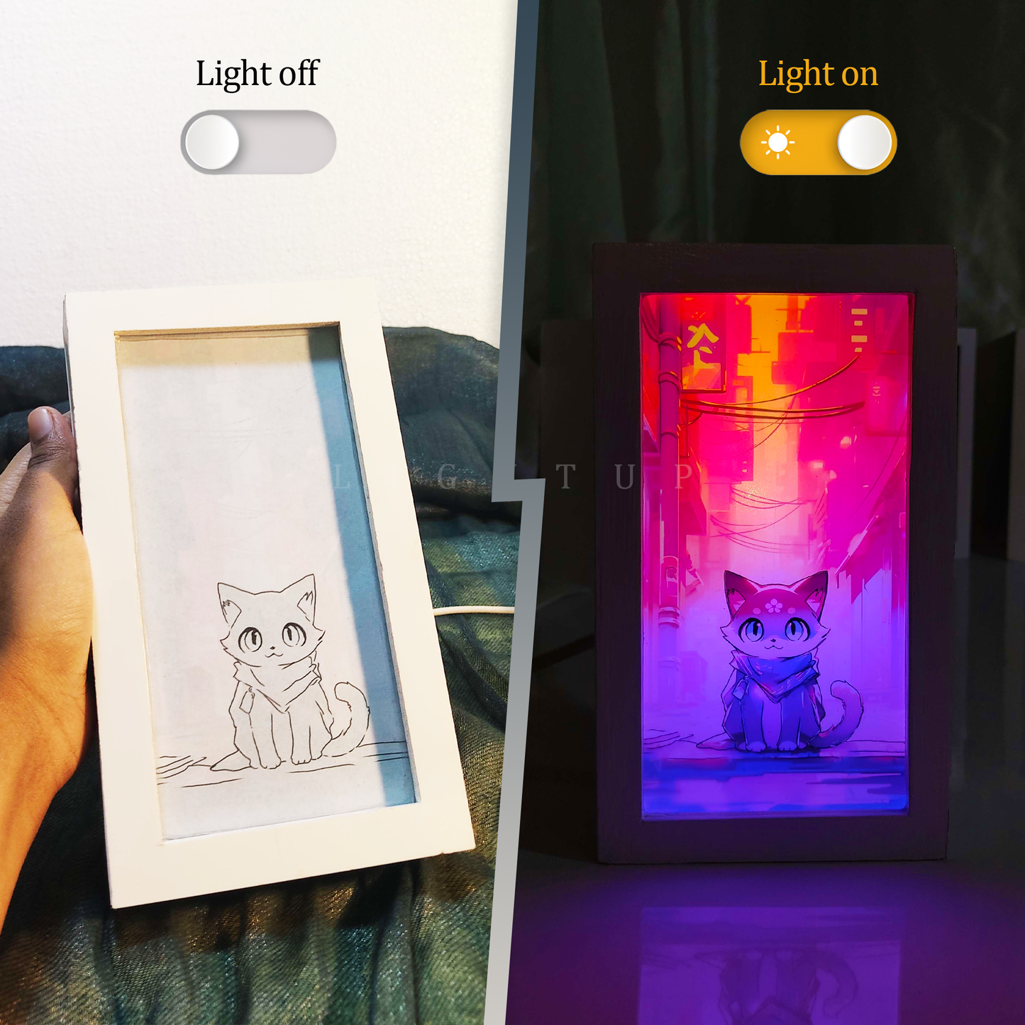 Cyberpunk cat Transformation Lightbox | Cat