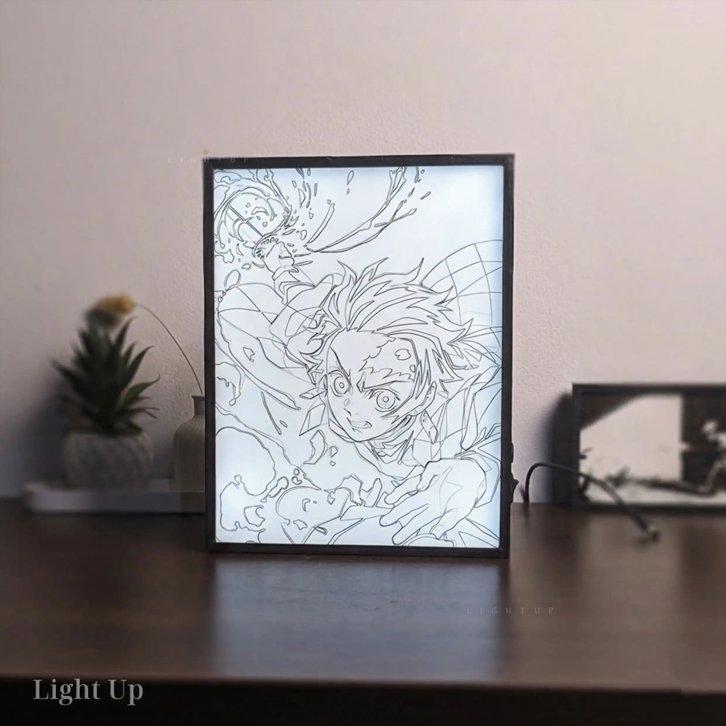 Tanjiro Fire breathing Transformation Lightbox | Demon Slayer