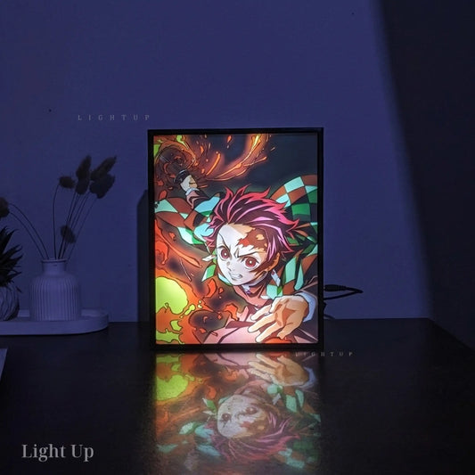 Tanjiro Fire breathing Transformation Lightbox | Demon Slayer