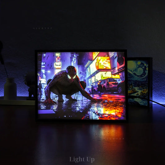 Spiderman: Rainy City Nightscape Transformation Lightbox | Marvel