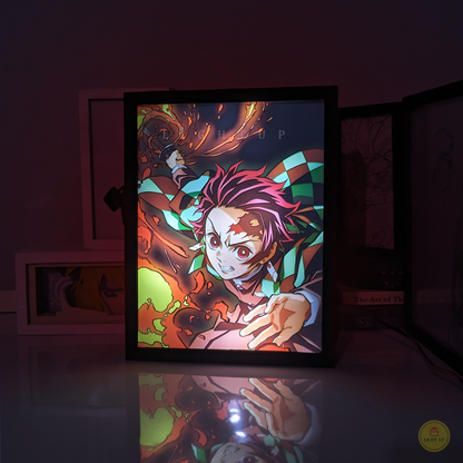 Tanjiro Fire breathing Transformation Lightbox | Demon Slayer