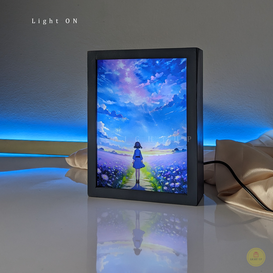 Girl Gazing at sky Black Mirror Lamp | Scenario