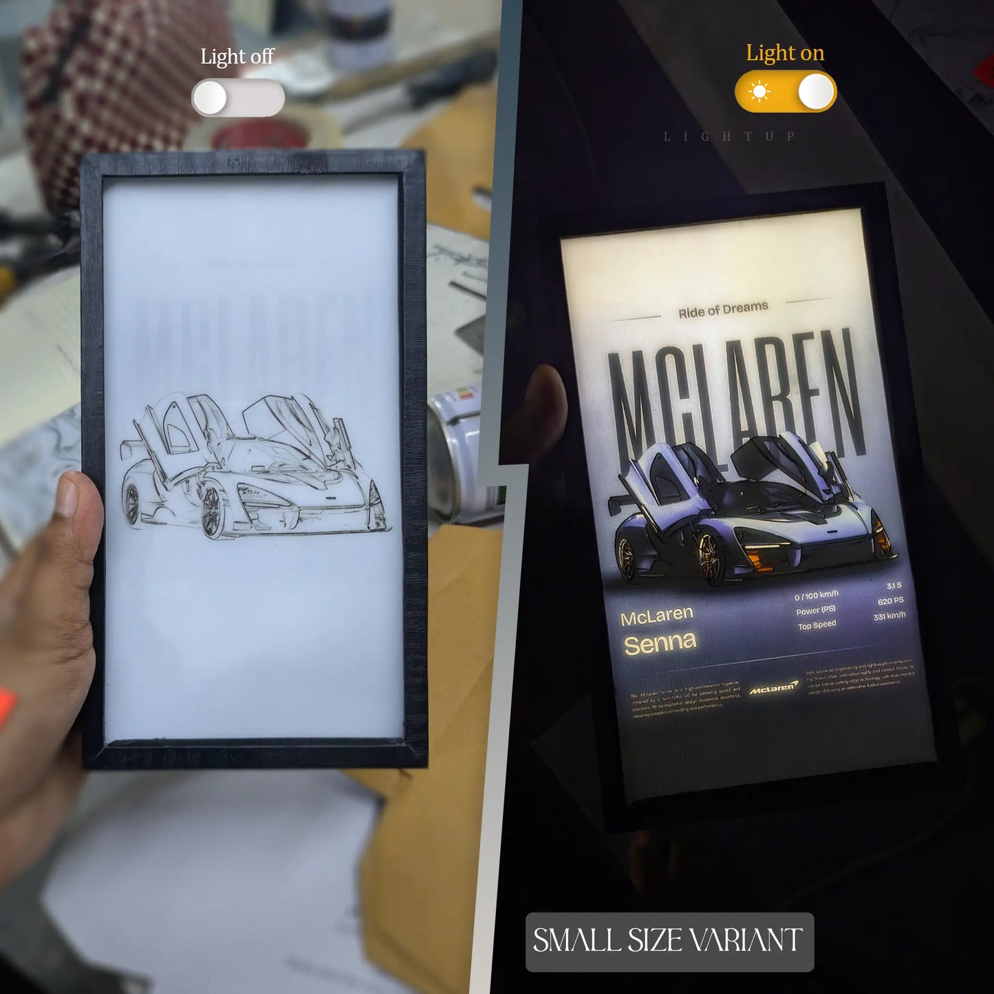 McLaren Senna poster Transformation Lightbox | Car