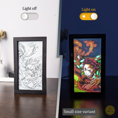 Tanjiro Fire breathing Transformation Lightbox | Demon Slayer